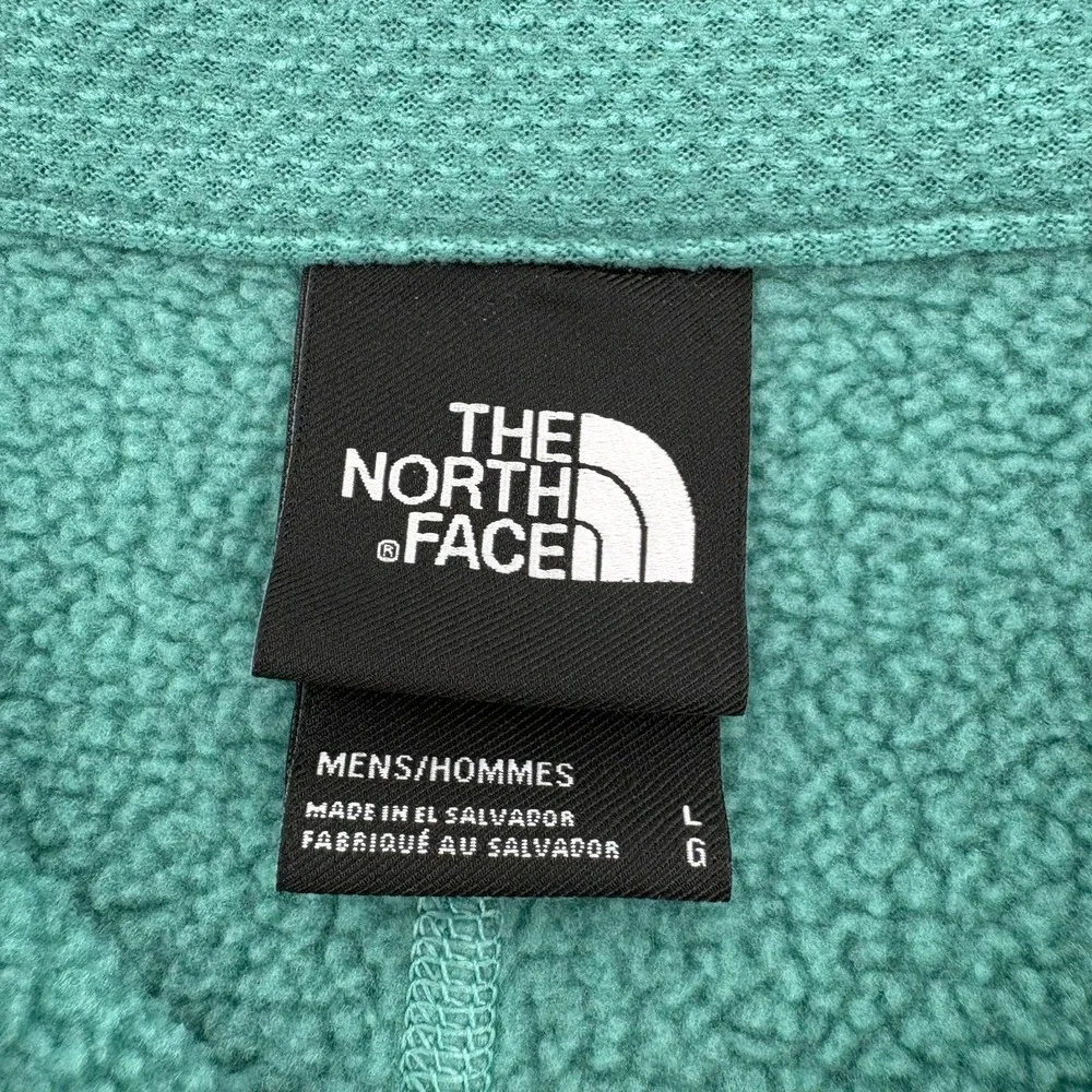The North Face Mens Quarter Zip Fleece Pullover Teal Green NF0A3YR16R7 Size L